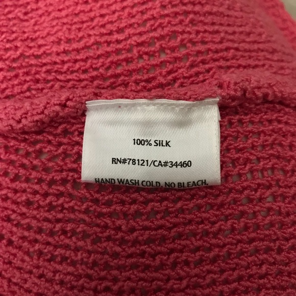 Eileen Fisher Pink Knitted Sweater %100 Silk - Picture 3 of 7